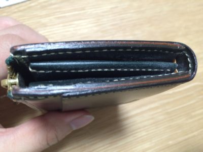 ブライドルカジュアル小銭入れのコバ